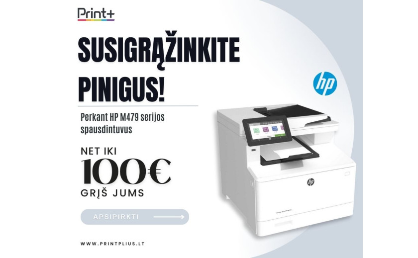 Pirkdami HP spausdintuvus susigrąžinkite iki 100eur