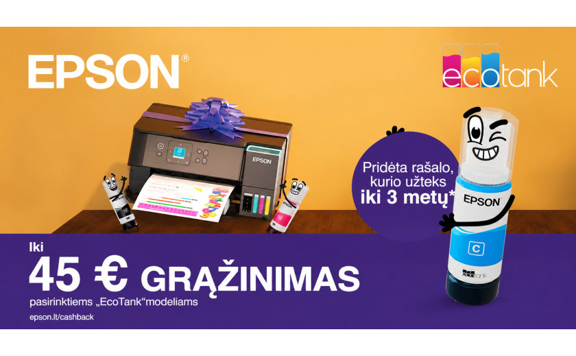 Purchase an Epson EcoTank model and take advantage of the cashback offer!