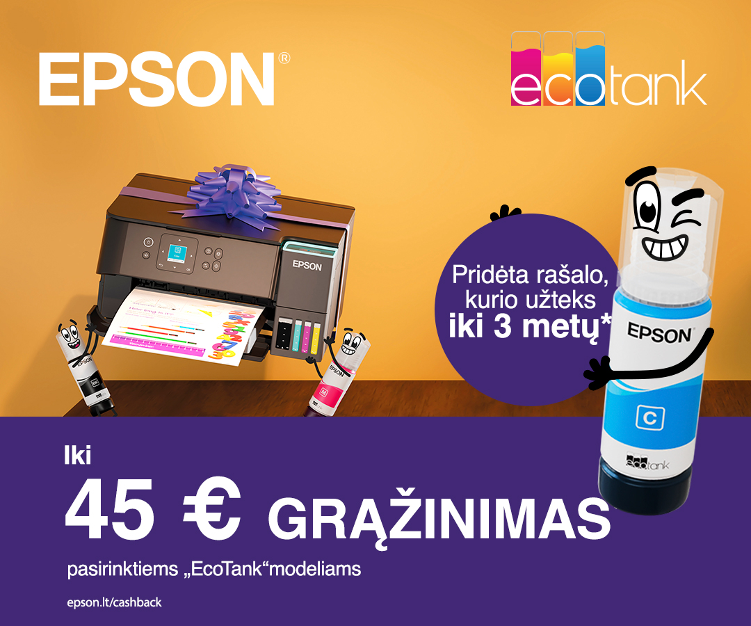 Osta Epsoni EcoTank mudel ja kasuta ära raha tagasi pakkumist!
